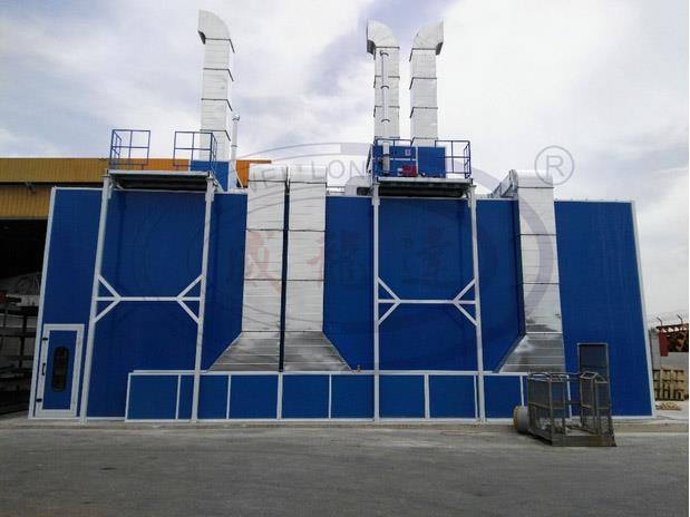 Sistemul de circulație a aerului în partea de sus a cabinei de pulverizare